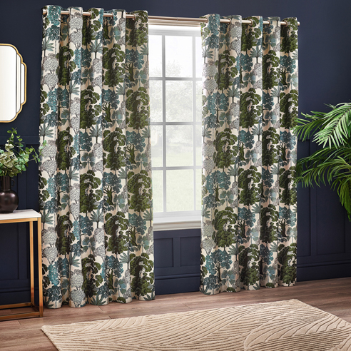 Woodlands Eyelet, Green - Ready Made Curtains - Image 3